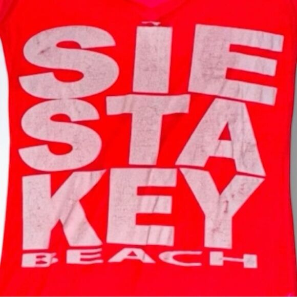 Siesta Key Beach Souvenir T-Shirt - Ocean Blue - Size Medium - Bright Pink - Picture 14 of 16